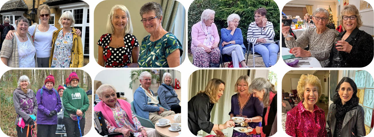 A collage of eight pictures showing some of our members enjoying various events and activities